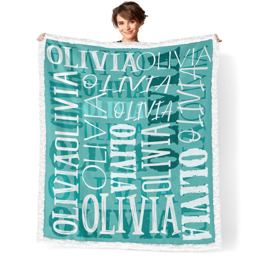 Dr.TOUGH Personalized Blankets for Kids with Name Personalized Baby Blanket with Name Custom Blankets for Kids Adults Baby Christmas Birthday Valentines Day Gift