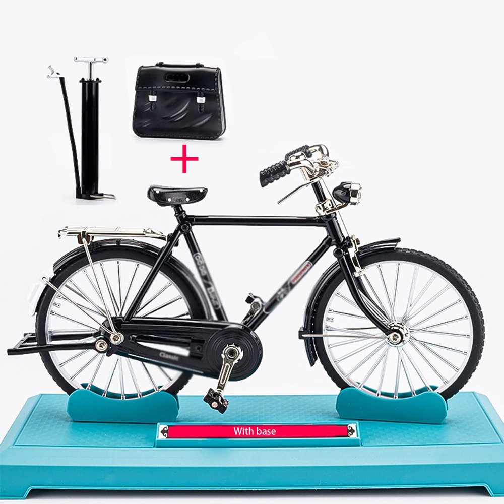 Bicycle Model Scale DIY, 1:10 scale alloy bicycle model, DIY Bicycle Model Scale, mini retro style alloy classical bike toy, Finger Bike Models Toys, Iron Art Tabletop Ornament Toys Bike Gifts (with I