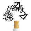 12Pcs 21st Birthday Centerpiece Sticks, 21 Birthday Table Decorations, Cheers to 21 Years Cake Decor Funny 21st Birthday Decorations Black view 1