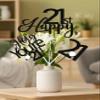 12Pcs 21st Birthday Centerpiece Sticks, 21 Birthday Table Decorations, Cheers to 21 Years Cake Decor Funny 21st Birthday Decorations Black view 4