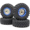 hobbysoul Heavy Adjustable Offset 1/24 Wheels and Tires, Negative Offset 1.0 Wheels Rims and Tires for 1:24 RC Crawler Axial SCX24,(4-Pack, Assembled) view 1
