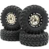 hobbysoul RC 1/24 Tires & Heavy Adjustable Offset 1.0 beadlock Wheels, 1.0 Wheels Rims and Tires for 1:24 RC Crawler Axial SCX24,(4-Pack, Assembled) view 1