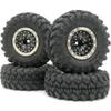 hobbysoul Adjustable Offset 1/24 Wheels and Tires, 1.0 Tires & Negative Offset Heavy 1.0 Beadlock Wheels Rims for 1:24 RC Crawler Axial SCX24,(4-Pack, Assembled) view 1