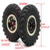 hobbysoul Adjustable Offset 1/24 Wheels and Tires, 1.0 Tires & Negative Offset Heavy 1.0 Beadlock Wheels Rims for 1:24 RC Crawler Axial SCX24,(4-Pack, Assembled) view 4