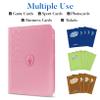 Premium Zip Card Binder, Fabmaker 9 Pocket Trading Card Binder, PU Cover Zipper Card Collection Album, Sturdy 360 Side-Loading Card Folder Holder for Game & Sports Cards, Pink view 3