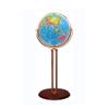 World Globe Floor Standing Educational Earth Globe with Round Wooden Base Geo Globe for Home Decor World Globe 16.5 Inch Clear Text Marking view 1