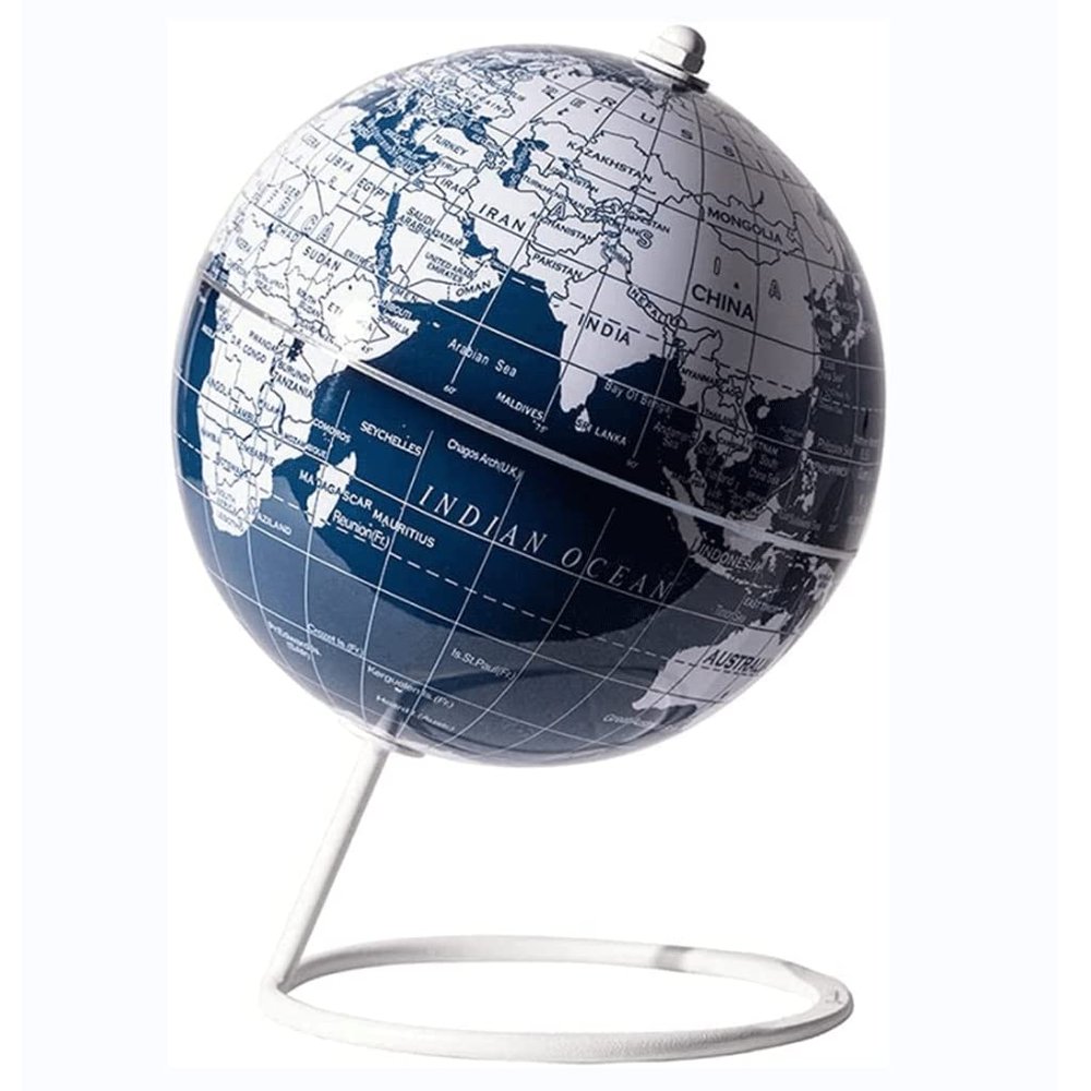 World Globe Classic Vintage World Globe with Painted Metal Stand Ocean Globe Learning Earth Geography - School, Home Office Clear Text Marking