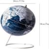 World Globe Classic Vintage World Globe with Painted Metal Stand Ocean Globe Learning Earth Geography - School, Home Office Clear Text Marking view 2