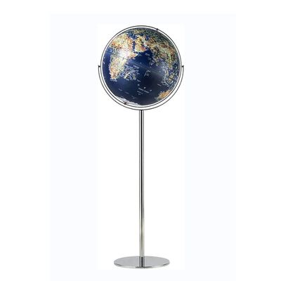HRTC World Globe Educational Geography Globe Floor Globe with Round Stand Adult Geography Lighted Globe Decorative Globe 17 Inch Clear Text Marking
