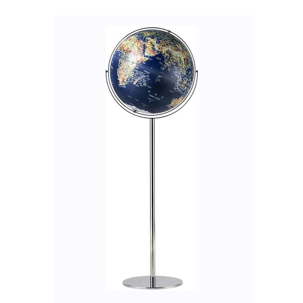 HRTC World Globe Educational Geography Globe Floor Globe with Round Stand Adult Geography Lighted Globe Decorative Globe 17 Inch Clear Text Marking