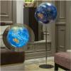 HRTC World Globe Educational Geography Globe Floor Globe with Round Stand Adult Geography Lighted Globe Decorative Globe 17 Inch Clear Text Marking view 3