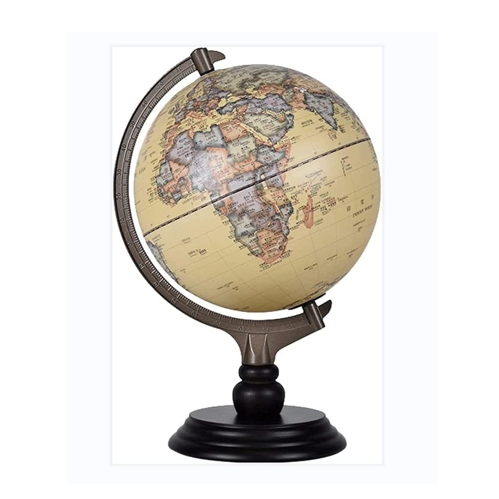 HRTC World Globe Educational Geography Globe World Map Globe, World Illuminated Globe with Stand and Raised Embossed Globe 12" Clear Text Marking