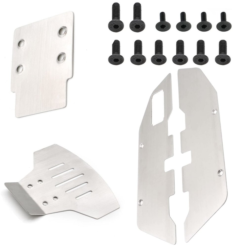 1/10 RC Car Chassis Armor Front & Rear Skid Plates Chassis Armor Upgrade Part for Traxxas Slash 2WD 1/10