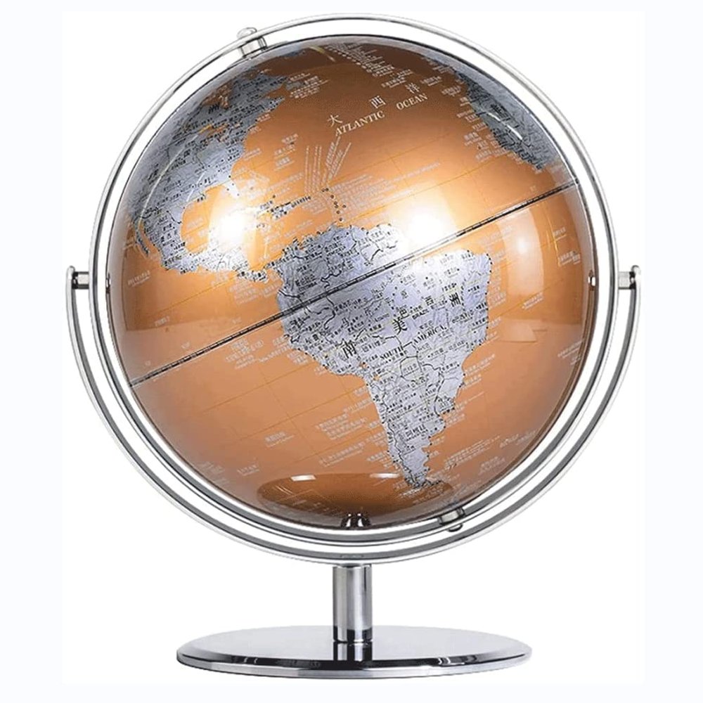 HRTC World Globe 720 Rotating World Globe with Sturdy Metal Stand Educational Geography Globe Adult Kids Globe 12 in Newest World Globe Clear Text Marking