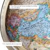 HRTC World Globe Classic Retro World Globe with Metal Stand Glowing Led World Globe for Kids and Adults Lighting Globe Night Light Globe 12 Inch Clear Text Marking view 2
