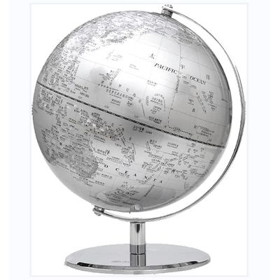 World Globe Educational Geography Globe with Chrome Metal Base and Hd Map World Globe for Home, Office and Classroom Clear Text Marking