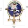 World Globe Natural Gem World Globe with Zinc Alloy Stand High End Globe Handcrafted Vintage Geographic Globe 17.7" Height 12.9" Diameter Clear Text Marking view 2