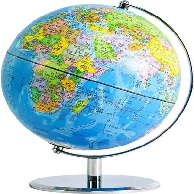 HRTC World Globe Embossed Interactive World Globe Lighting Night Light 3 in 1 Interactive Educational Geography Globe with Stand Globe 10 Inch Clear Text Marking