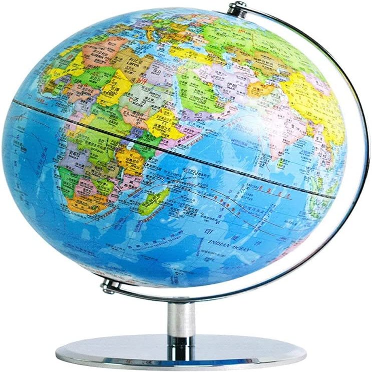 HRTC World Globe Embossed Interactive World Globe Lighting Night Light 3 in 1 Interactive Educational Geography Globe with Stand Globe 10 Inch Clear Text Marking