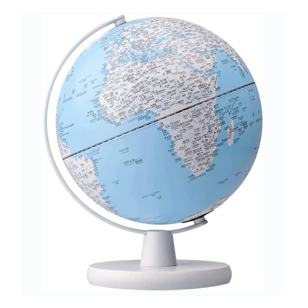 HRTC World Globe World Globe with Stand Blue Globe Geographic Globe with Led Light Lighting 2 in 1 Kids Globe Light Perfect Desk Clear Text Marking