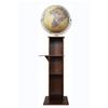 World Globe Classic High End World Globe Floor Standing Lighting Globe with Wood Bookshelf Stand Embossed Ar Globe for Home, Office 17" Clear Text Marking view 1