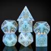 UDIXI Opal Stone DND Dice Set, 7PCS Gemstone Dice Set D&D with Gift Case for Tabletop Games (Beast Pattern) view 2