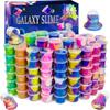 ZOnFRTO 64 Packs Galaxy Putty Slime, Party Favor for Kids Girls & Boys, Adults, Non Sticky, UnscentedStress & Anxiety Relief, Wet, Super Soft Sludge Toy view 1
