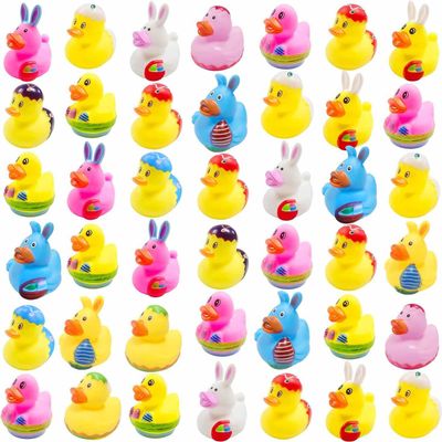 36 Pcs Easter Rubber Ducks,Baby Showers Accessories,Mini 2.16" Bunny Duckies Bath Toys for Kids Girls Boys Fun Bath Easter Basket Stuffers Eggs Fillers Party Favors Gifts(Easter)