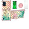BLU View Speed 5G Case Compatible with BLU View Speed 5G B1550VL Phone Case Cover [with Tempered Glass Screen Protector][Hard PC + Soft Silicone][Ring Support] [Gold Glitter+Luminous] JSF-YL view 1