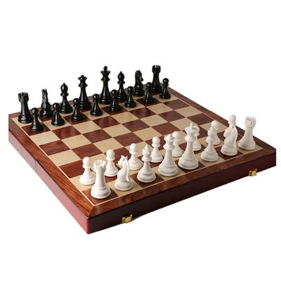 Unique Chess Set for Adults Large, Foldable Chess Set Wooden Tournament/Chess Pieces Metal, 20in Professional Travel Chess Board Set Game for Kids, Interior Storage Space (Color : Style A)