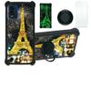 BLU View Speed 5G Case Compatible with BLU View Speed 5G B1550VL Phone Case Cover [with Tempered Glass Screen Protector][Hard PC + Soft Silicone][Ring Support] [Gold Glitter+Luminous] JSH-TT view 1