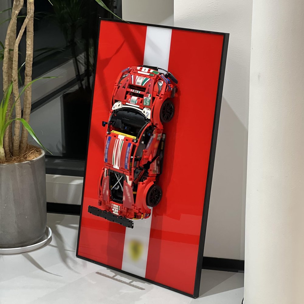 iLuane Display Wallboard for 42125 - Sports Race Car, Adult Collectibles Wall Mount, Home or Office Dcor (No Car Included)