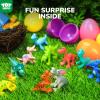 TOY Life 30 Packs Filled Easter Eggs with Dinosaur, Easter Party Favors and Basket Stuffers Bulk for Kids view 4
