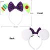 UNSPAZ Mouse Ears Headbands, Sequin Mouse Ears for Women Girls Boys, Shiny Bow Headband for Cosplay Party Decorations Hair Accessories (Green) view 2