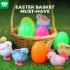 TOY Life Easter Eggs 12 Packs Filled with Wind Up Chicks and Plush Bunnies, Plastic Easter Eggs Toys Inside, Easter Filler with Wind Up Toys, Eggs for Egg Hunts, Easter Basket Stuffers for Kid Toddler view 4