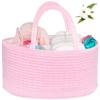 ABenkle Diaper Caddy Organizer, Boho Rustic Cotton Rope Nursery Baby Basket, Changing Table Organizer for Baby Diaper Storage and Baby Shower view 1