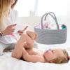 ABenkle Diaper Caddy Organizer, Rustic Boho Cotton Rope Nursery Baby Basket, Changing Table Organizer for Baby Diaper Storage, Neutral Grey view 2