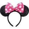 UNSPAZ Mouse Ears Headbands, Sequin Mouse Ears for Women Girls Boys, Shiny Bow Headband for Cosplay Party Decorations Hair Accessories (Pink) view 1