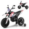 INFANS Kids Motorcycle 12V, Licensed Aprilia RX125 Ride-on Motorbike for Toddlers with Training Wheels, Spring Suspension, Headlight, Music, Children Ages 3-8 (Ivory) view 1