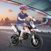 INFANS Kids Motorcycle 12V, Licensed Aprilia RX125 Ride-on Motorbike for Toddlers with Training Wheels, Spring Suspension, Headlight, Music, Children Ages 3-8 (Ivory) view 2