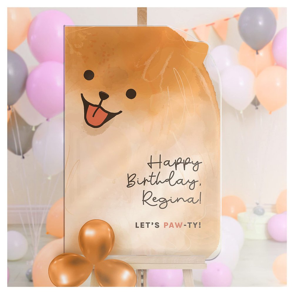 Custom-Made Lets Pawty Birthday Sign - Personalized Snuggly Cat-Themed Birthday Welcome Sign - A Perfect Addition To Your Pretty Cat Theme Birthday Party (Paper)