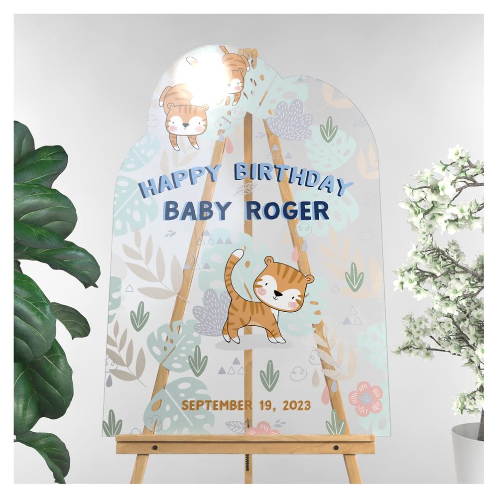 Customized Here Kitty Kitty Birthday Welcome Sign - Personalized Kitty Cat Baby Birthday Welcome Sign - An Excellent Addition To Your Charming Cat-Themed Birthday Party (Paper)