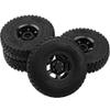 4Pcs HIRCQOO 1.55'' Beadlock Plastic Wheel Rims Rim Rubber Tires Tyre 12mm Hex Compatible with RC4WD D90 TF2 Tamiya CC01 LC70 LC80 MST Axial AX90069 1/10 RC Crawler (Black) view 2