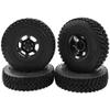 4Pcs HIRCQOO 1.55'' Beadlock Plastic Wheel Rims Rim Rubber Tires Tyre 12mm Hex Compatible with RC4WD D90 TF2 Tamiya CC01 LC70 LC80 MST Axial AX90069 1/10 RC Crawler (Black) view 3