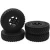 4Pcs HIRCQOO 1.55'' Beadlock Plastic Wheel Rims Rim Rubber Tires Tyre 12mm Hex Compatible with RC4WD D90 TF2 Tamiya CC01 LC70 LC80 MST Axial AX90069 1/10 RC Crawler (Black) view 4