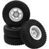 4Pcs HIRCQOO 1.55'' Beadlock Plastic Wheel Rims Rim Rubber Tires Tyre 12mm Hex Compatible with RC4WD D90 TF2 Tamiya CC01 LC70 LC80 MST Axial AX90069 1/10 RC Crawler (White) view 1