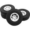 4Pcs HIRCQOO 1.55'' Beadlock Plastic Wheel Rims Rim Rubber Tires Tyre 12mm Hex Compatible with RC4WD D90 TF2 Tamiya CC01 LC70 LC80 MST Axial AX90069 1/10 RC Crawler (White) view 2