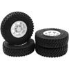 4Pcs HIRCQOO 1.55'' Beadlock Plastic Wheel Rims Rim Rubber Tires Tyre 12mm Hex Compatible with RC4WD D90 TF2 Tamiya CC01 LC70 LC80 MST Axial AX90069 1/10 RC Crawler (White) view 3