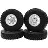 4Pcs HIRCQOO 1.55'' Beadlock Plastic Wheel Rims Rim Rubber Tires Tyre 12mm Hex Compatible with RC4WD D90 TF2 Tamiya CC01 LC70 LC80 MST Axial AX90069 1/10 RC Crawler (White) view 4