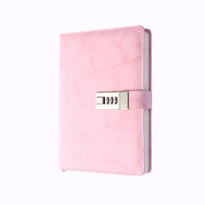 IFINTECHNO Diary Gift Set, Marble PU Leather 300 Pages Journals for Writing, Drawing Notebook with Lock Includes Combination Lock, Double Layer Pencil Pouch, Bracelet, Diamond Pen